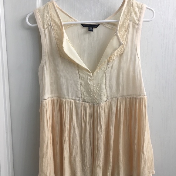 Lacy detail cream blouse - Picture 1 of 2